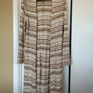 No Boundaries Beige and Brown Knit Cardigan NWT